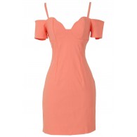 Cold Shoulder Bodycon Bustier Dress in Peach